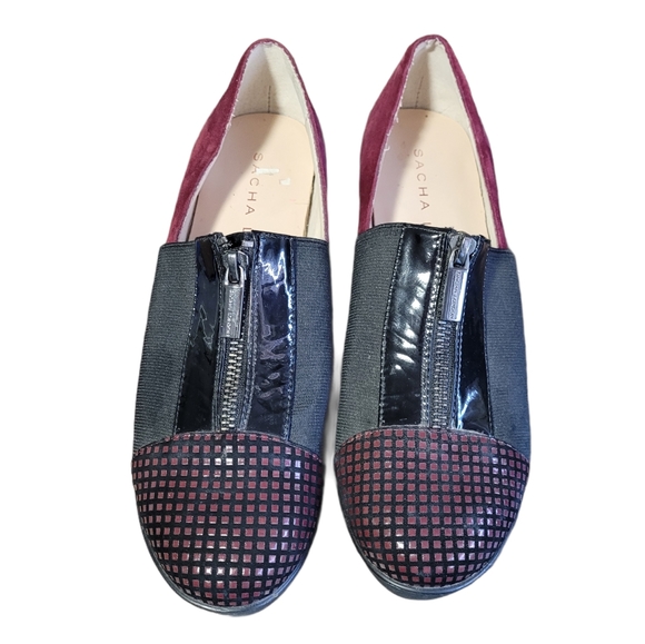 Sacha London Wine & Black Wedge Loafers Sz 9.5-10 - Picture 3 of 10